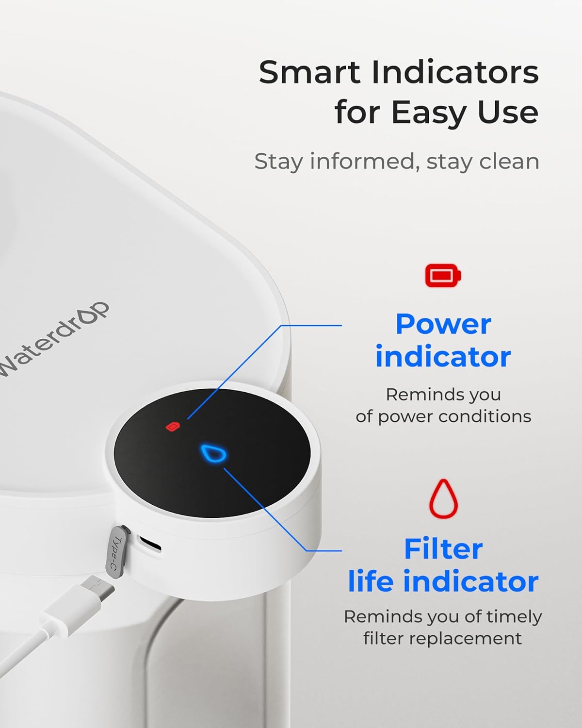 Waterdrop Rechargeable Water Filter Dispenser, WD-ED11W