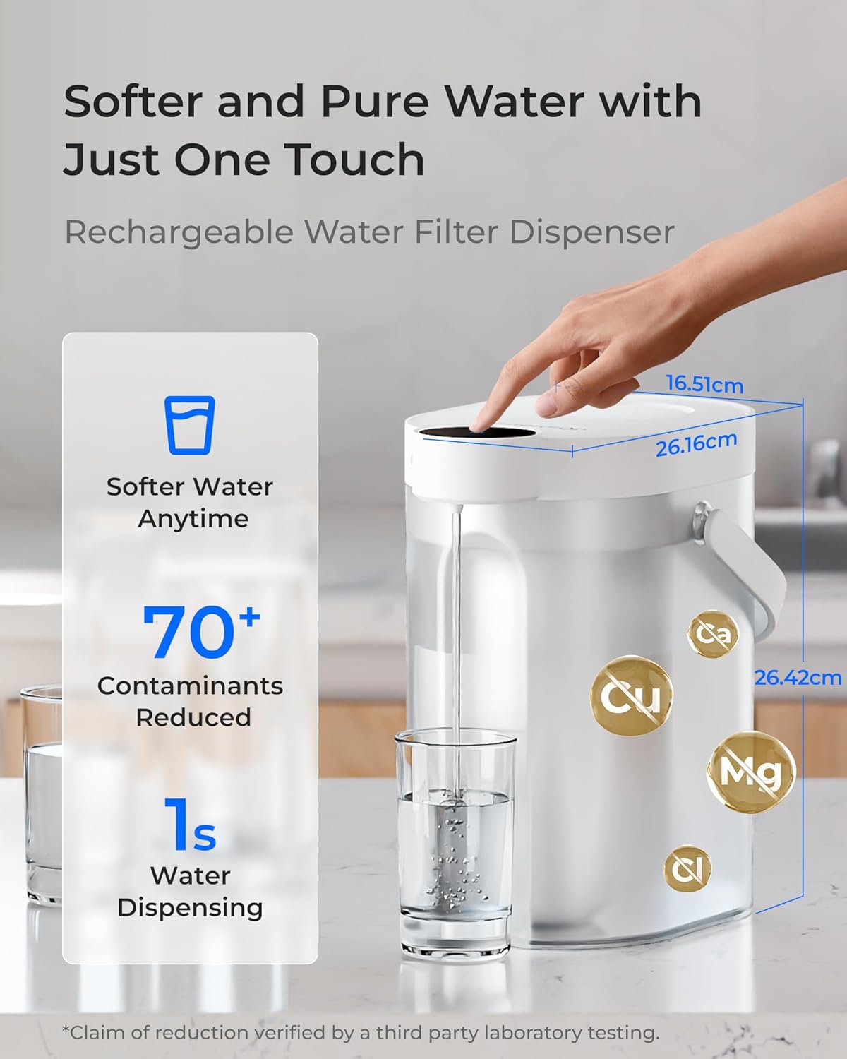 Waterdrop Rechargeable Water Filter Dispenser, WD-ED11W