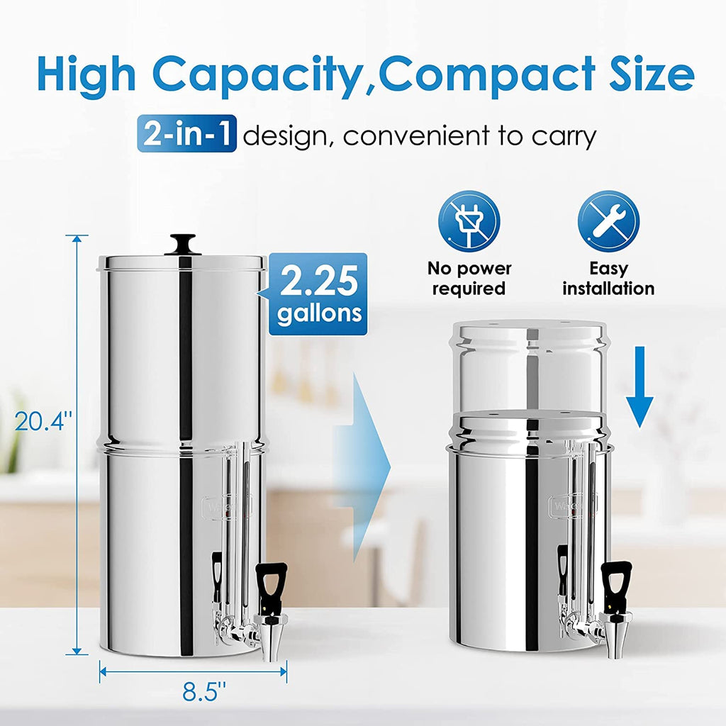 Waterdrop 2.25-gallon King Tank Gravity Water Filter System, Without Stand