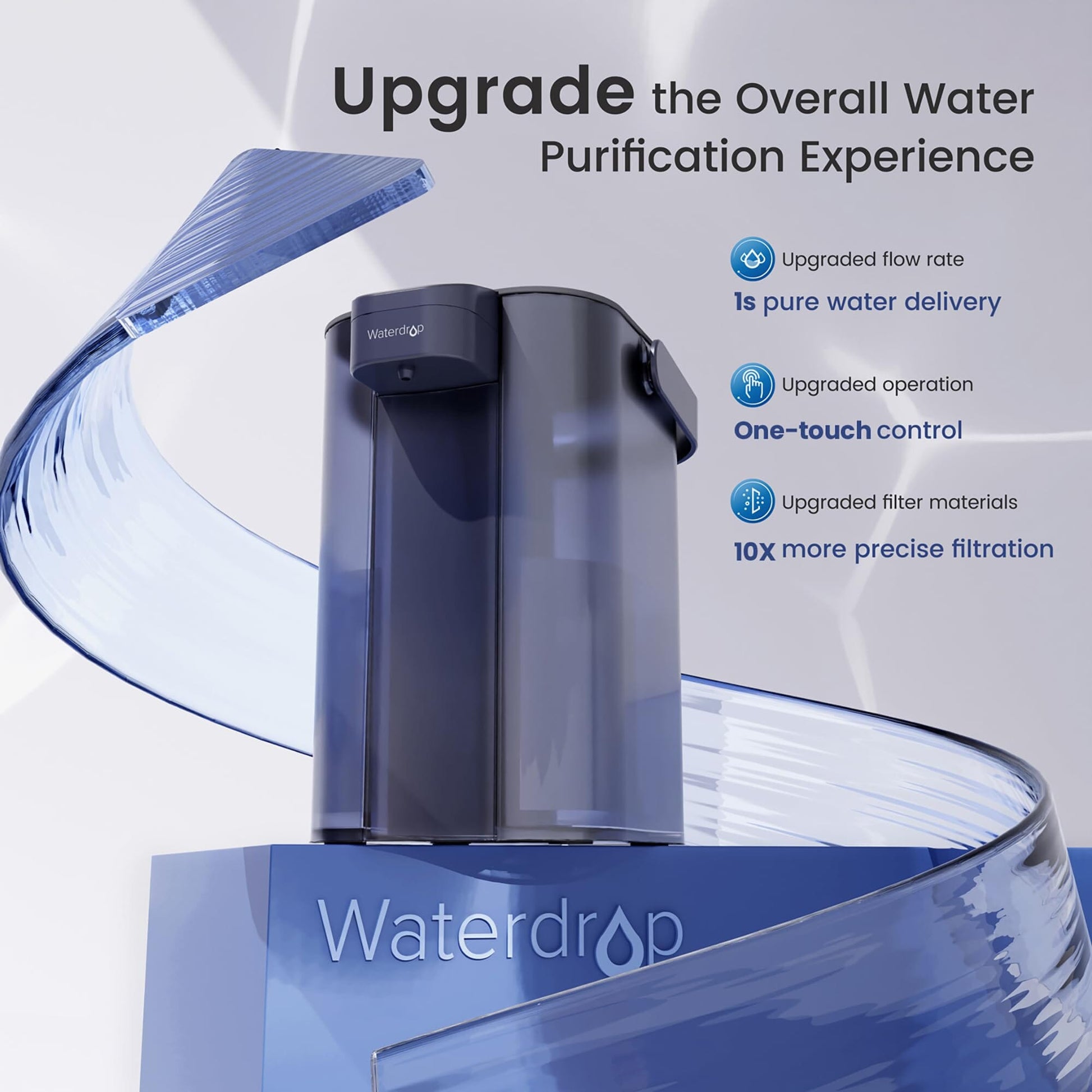 Waterdrop Electric Water Filter, ED01B Countertop Water Filtration System