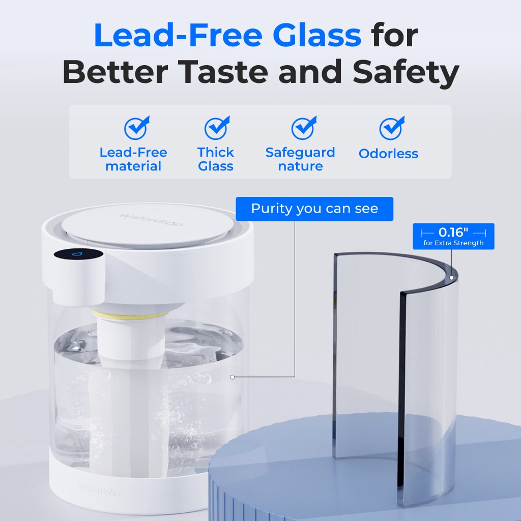 WD-ED12W Glass Electric Water Filter Dispenser - Instant Filtration for Soft Water