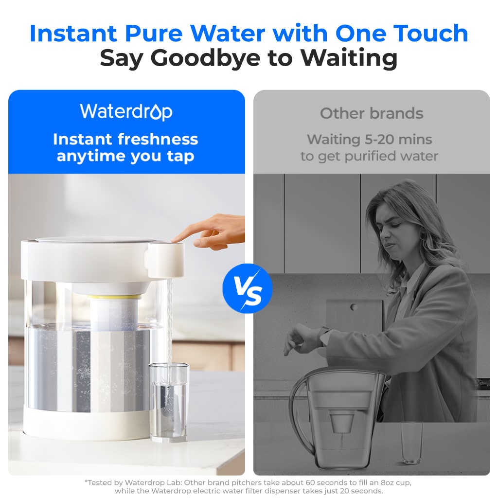 WD-ED12W Glass Electric Water Filter Dispenser - Instant Filtration for Soft Water