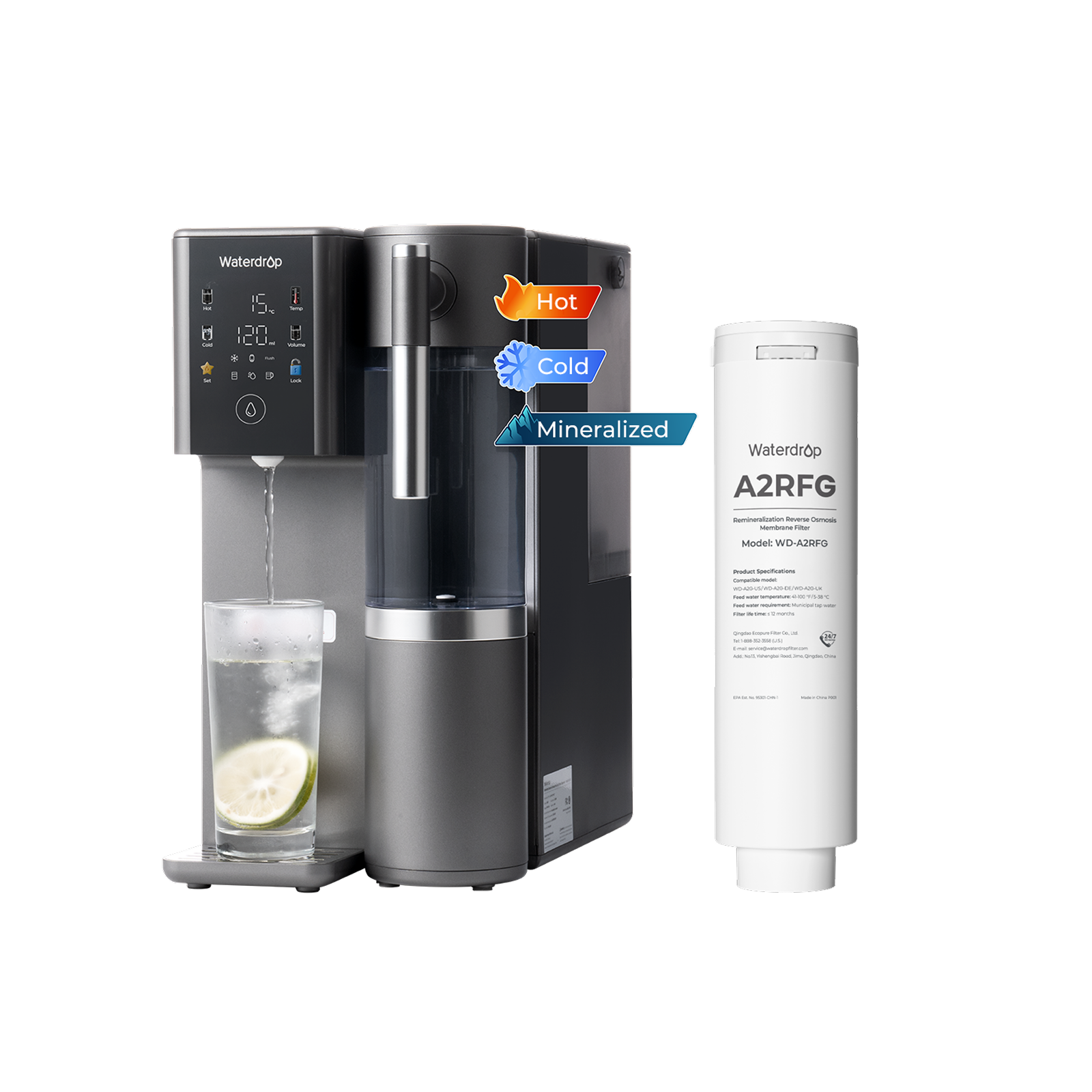 A2 Remineralization Bundle Hot Cold RO Water Dispenser