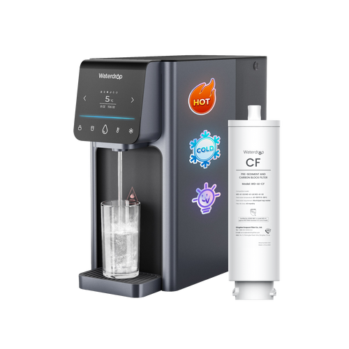 Waterdrop A1 Reverse Osmosis Hot Cold Water Dispenser with CF Replacement Filter Combo