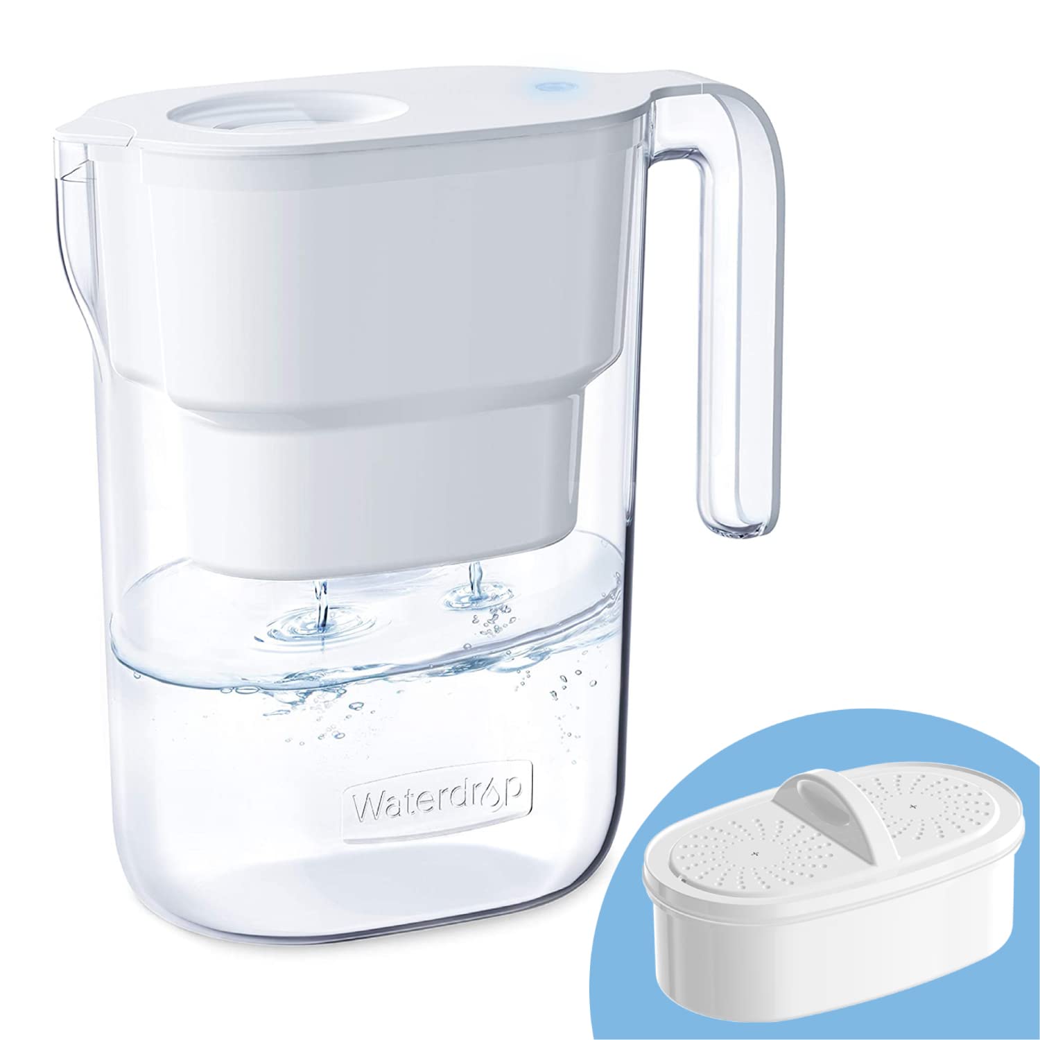 Waterdrop Elfin 5-Cup Pink Water Filter Pitcher – NSF Certified, Includes 4 Filters