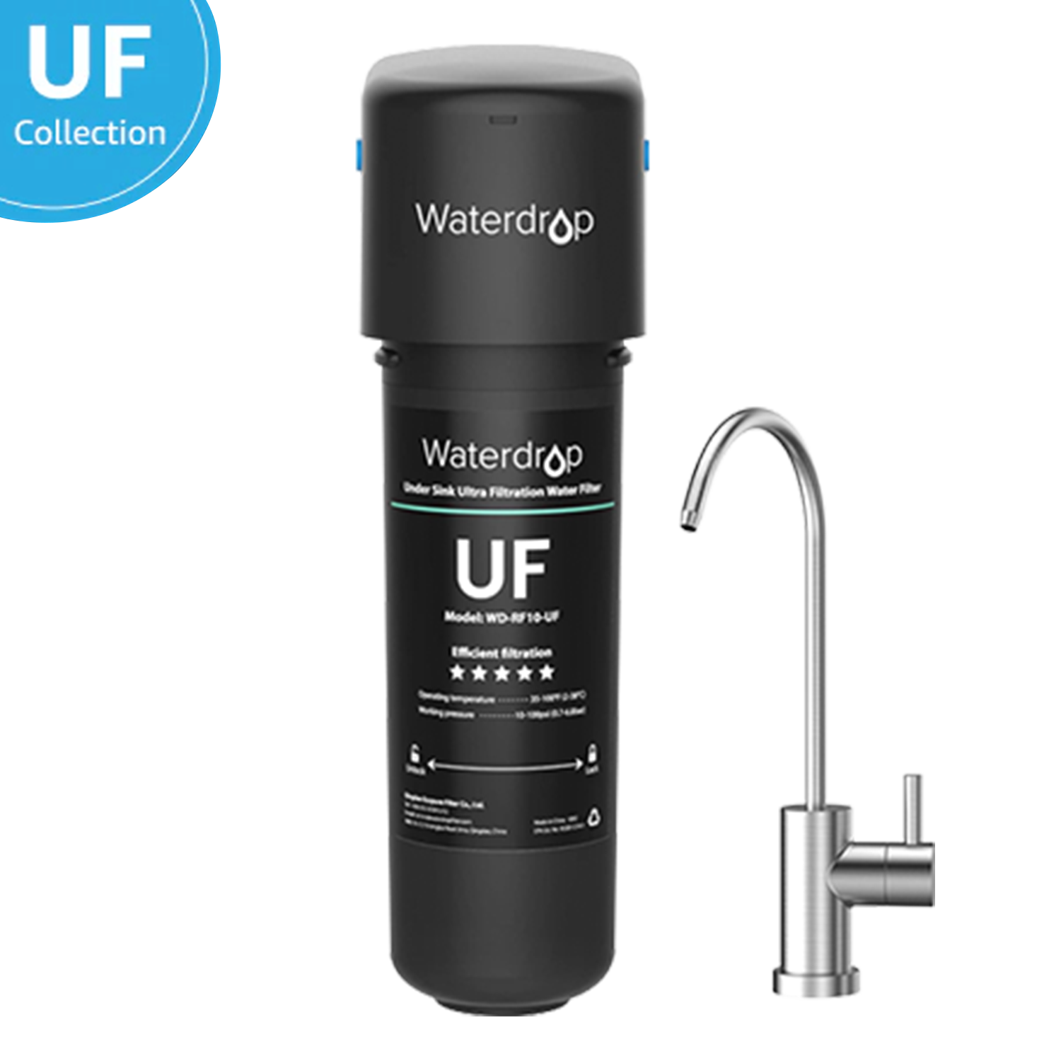 Waterdrop 0.01μm Ultra Undersink Filtration Water Filter System With Dedicated Faucet