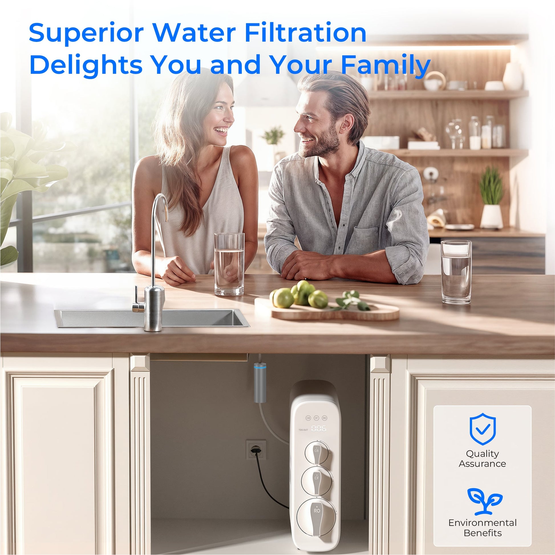 800 GPD Tankless RO System with UV Sterilizing Light - Waterdrop G3P800