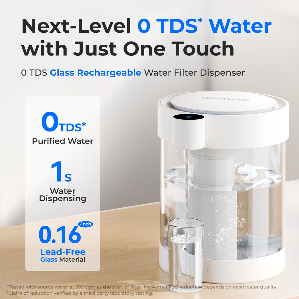 WD-ED10TW 0 TDS Lead-Free Glass Water Filter Dispenser