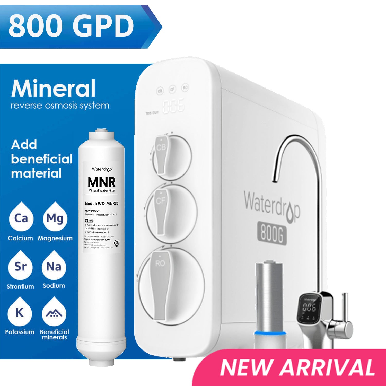 Waterdrop G3P800 Alkaline Reverse Osmosis System