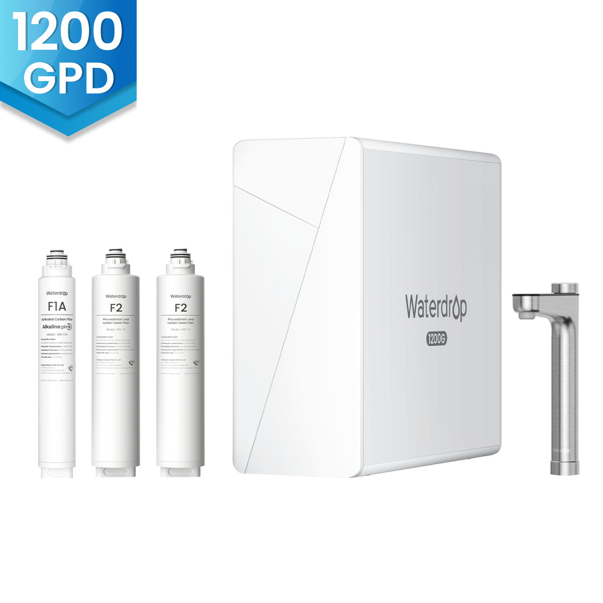 Waterdrop X12 Alkaline Reverse Osmosis System with Replacement Filter Combo