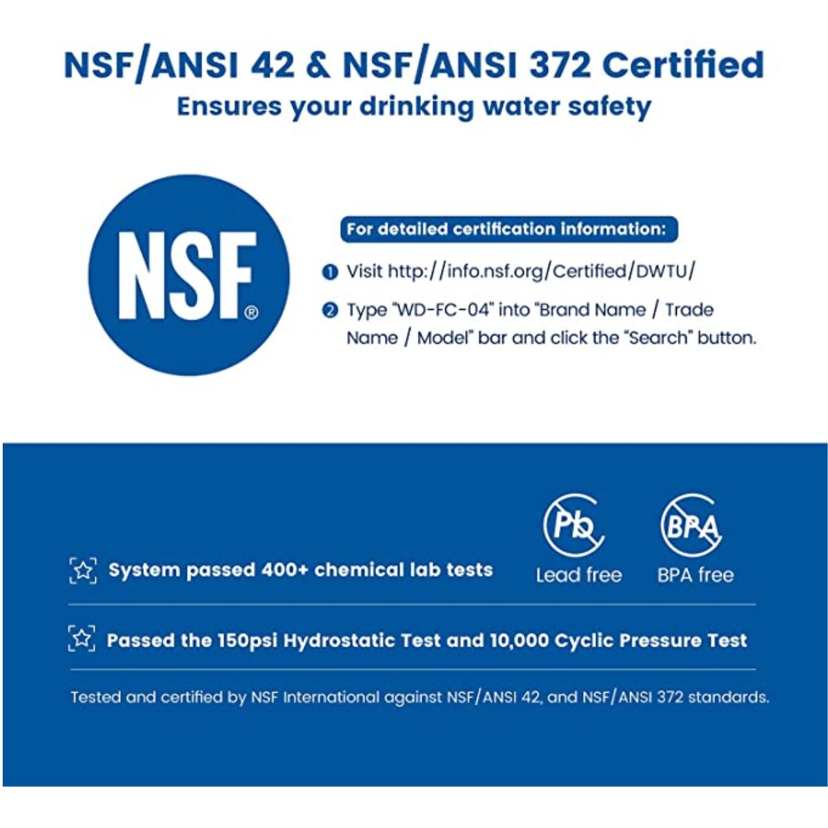 Waterdrop NSF Certified 1200L LongLife Water Filter Taps Carbon Fib