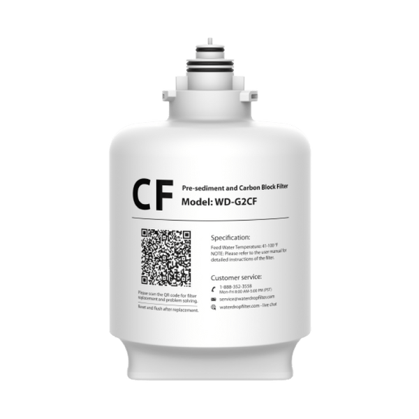 1 Year Lifetime WD-G2CF Filter for Waterdrop WD-G2/ WD-G2P600 Series Reverse Osmosis System