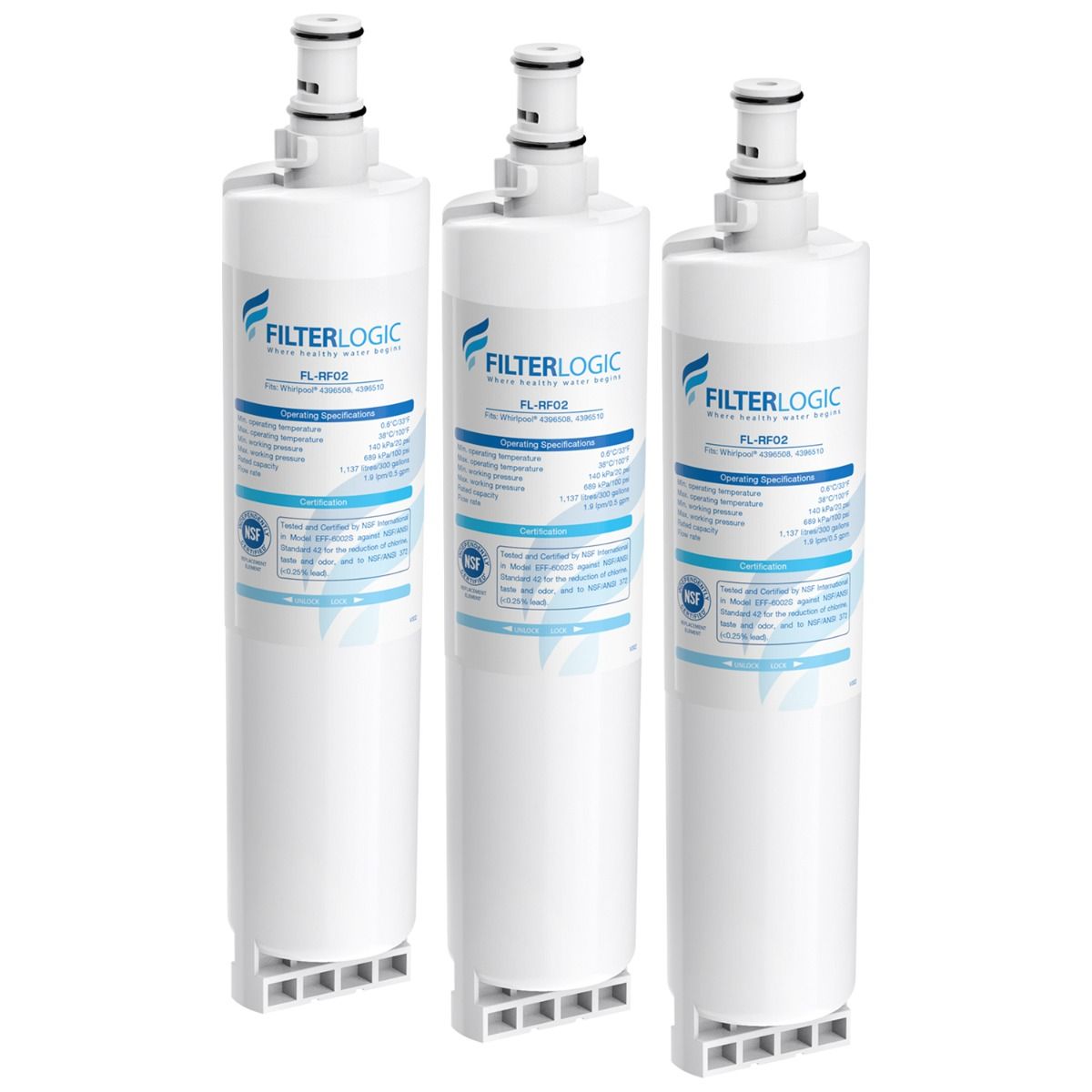 FilterLogic Replacement for Whirlpool 4396508 Refrigerator Filter